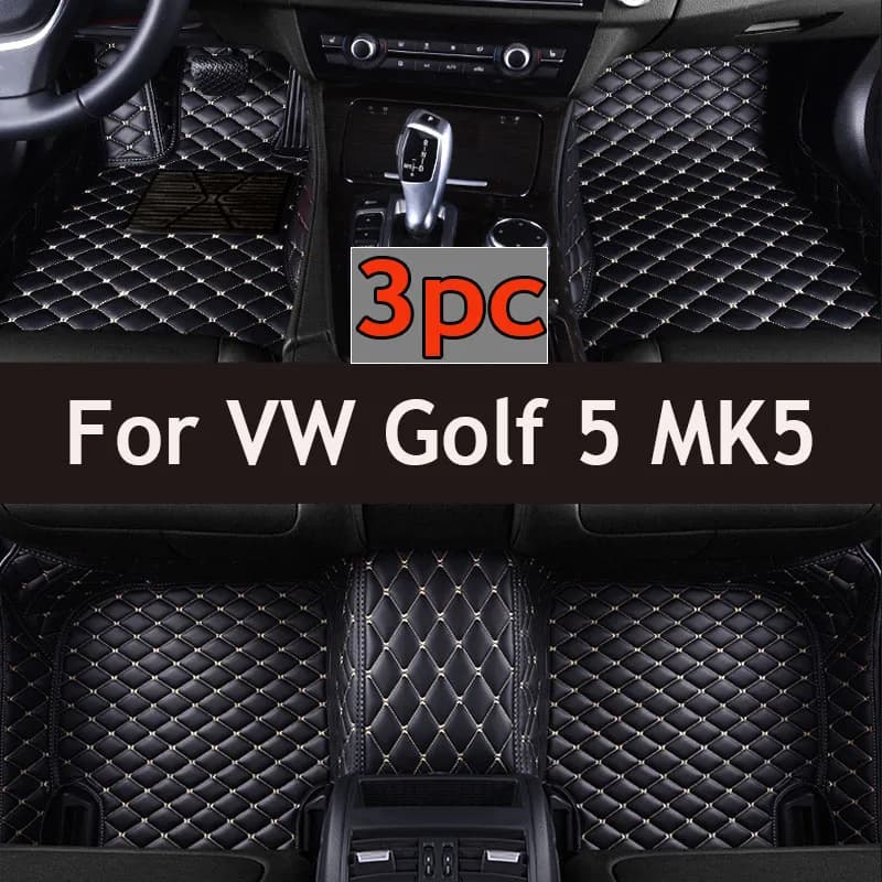 Car mats for Volkswagen VW Golf 5 MK5 A5 2003 ~ 2007 Leather mat Interior car parts Luxury carpet Car accessories