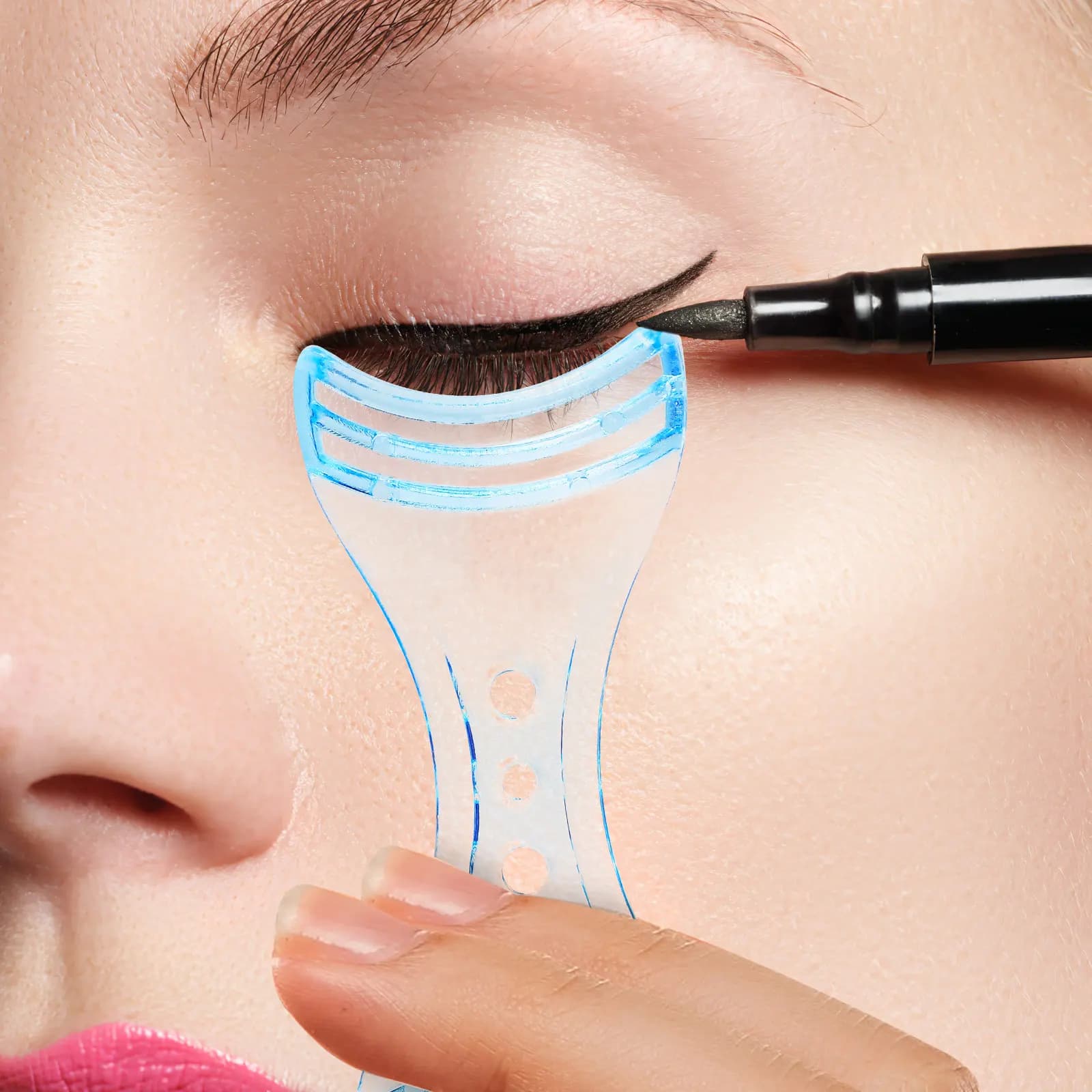 1 set of auxiliary plates for eyelashes, reusable, plastic, portable, multi-purpose, for make-up, eye beauty tools, make-up aids with mascara