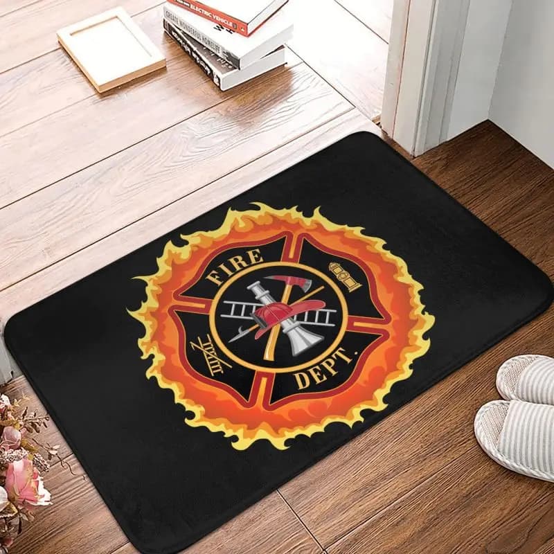 Fireman Cross Fireman Door Floor Bathroom Kitchen Mat Exterior Fire Rescue Blower Zerbino Living Room Entrance Carpet