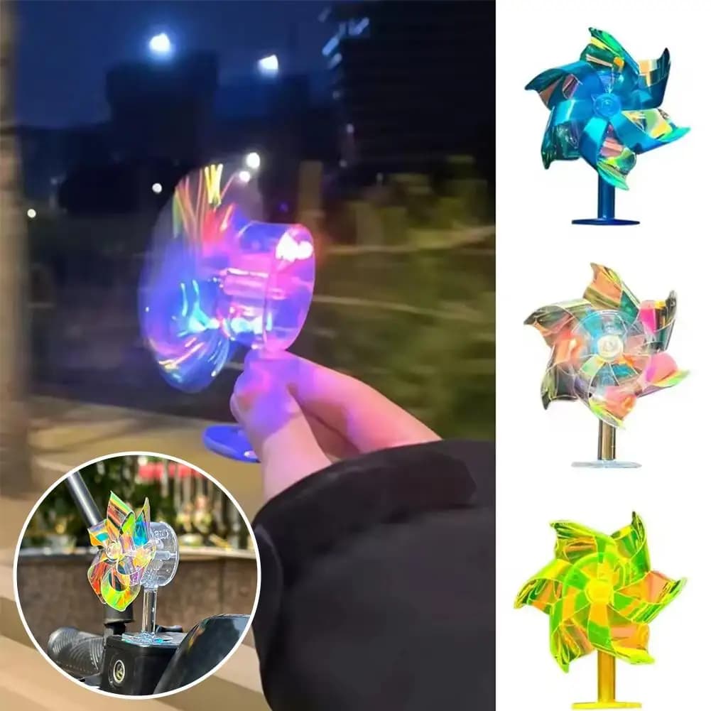 Motorcycle Dazzling Colors Decorative Lamp Wind Energy LED Light Self-adhesive Ornaments for bicycle helmet Accessories for cars