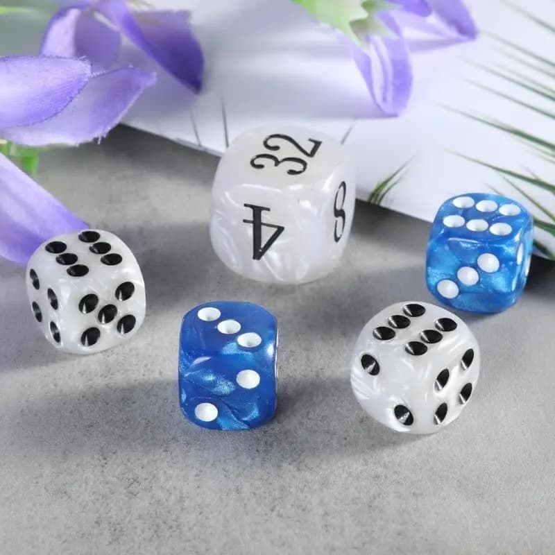 Dadi eleganti 31BE, set dadi per backgammon in acrilico con dadi per backgammon con finitura perlata