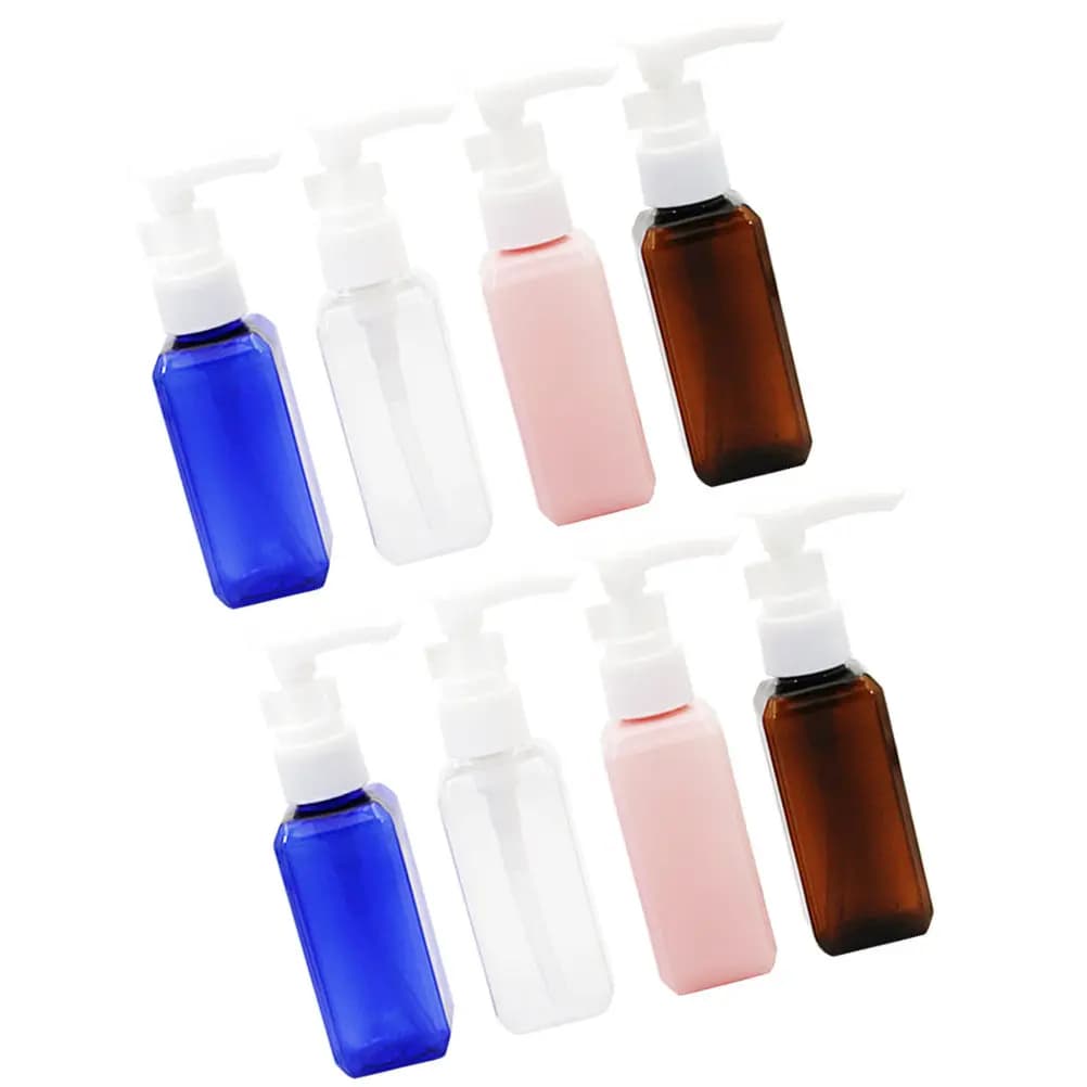 8Pcs Soap Dispenser Bottles Refillable Press Pump for Lotion Shampoo Liquid Soap Bathroom Kitchen Hotel Office Use