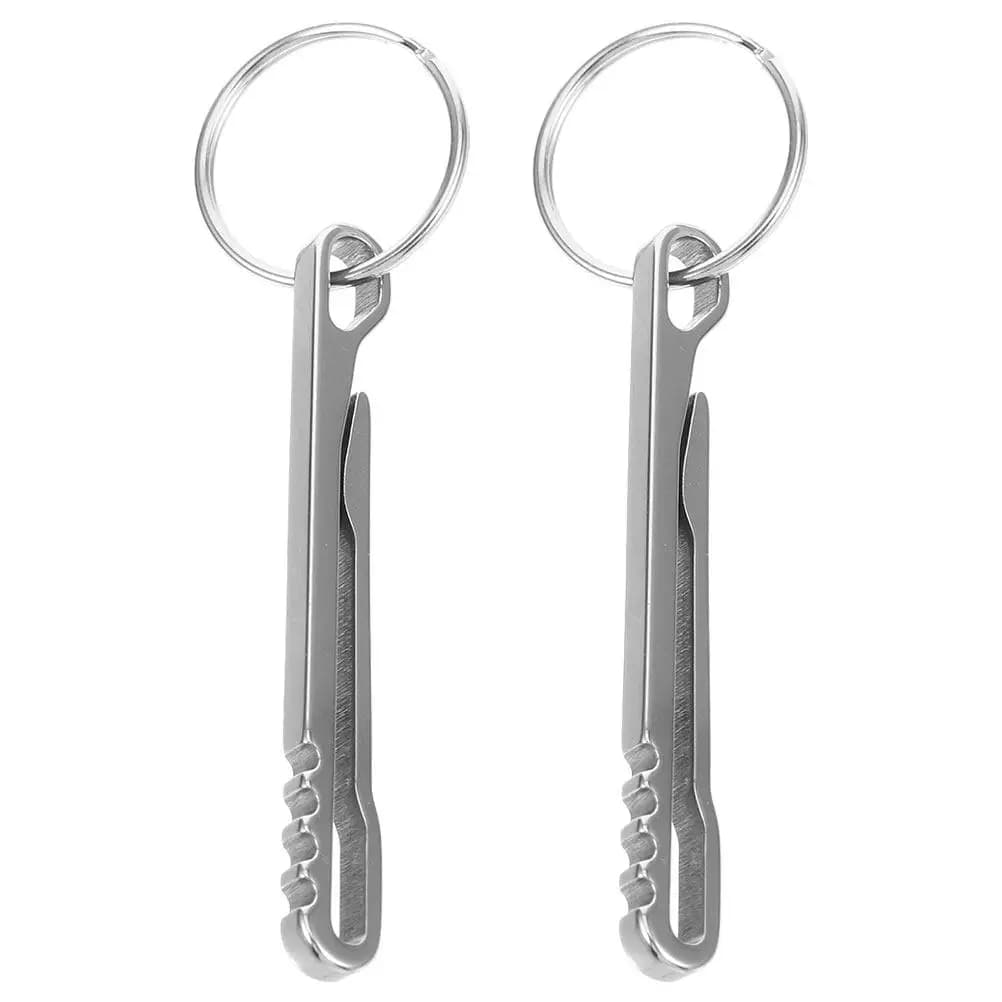 2 Pezzi Clip da Cintura in Acciaio Inossidabile Multifunzione, Porta Soldi, Moschettone, Portafoglio, Portachiavi per Zaino e Cintura