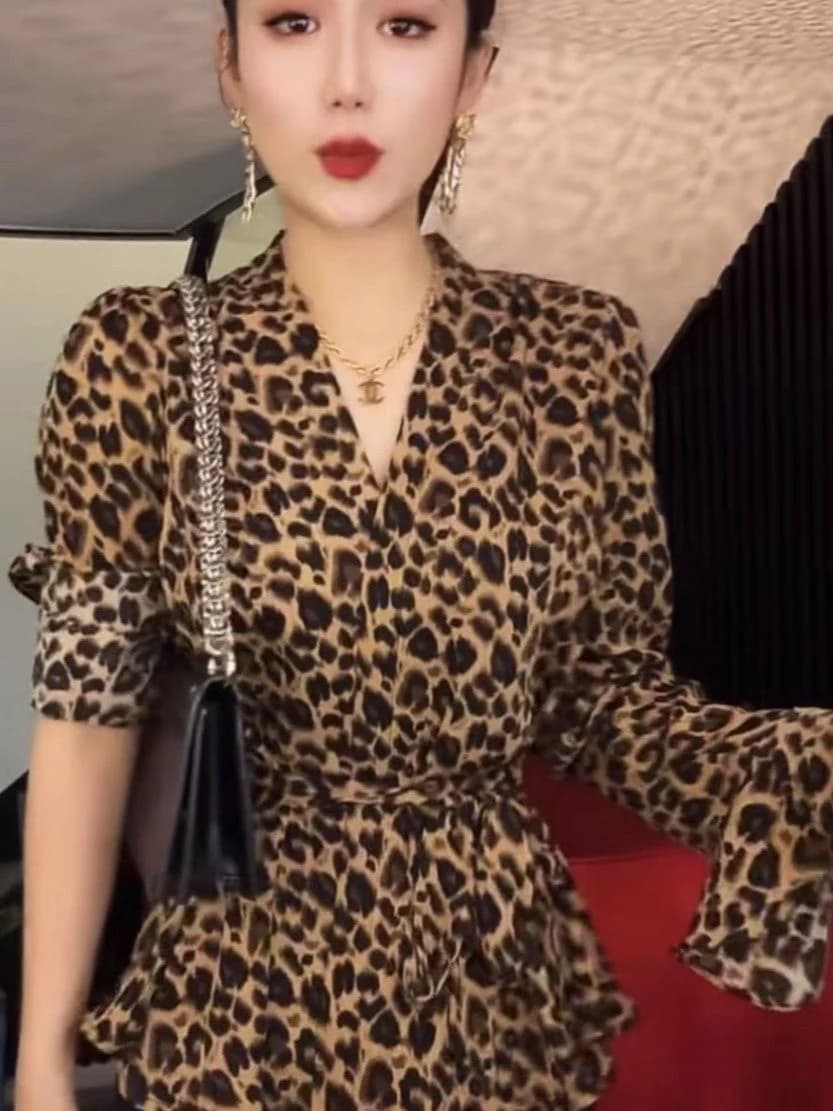 2025 Autunno Faion Slim Fit Lungo Sve V-Ne Polka Dot Coreano Sle irt Ele Casual Bla Camicetta da donna