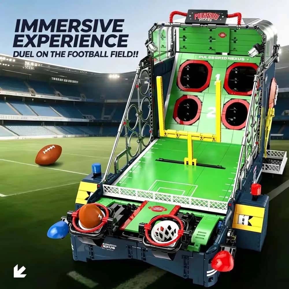 Tabletop American Football Arcade Game Building Blocks Two Player Competitive Shooting Sports Assembly Ornament Toy Gift Adults