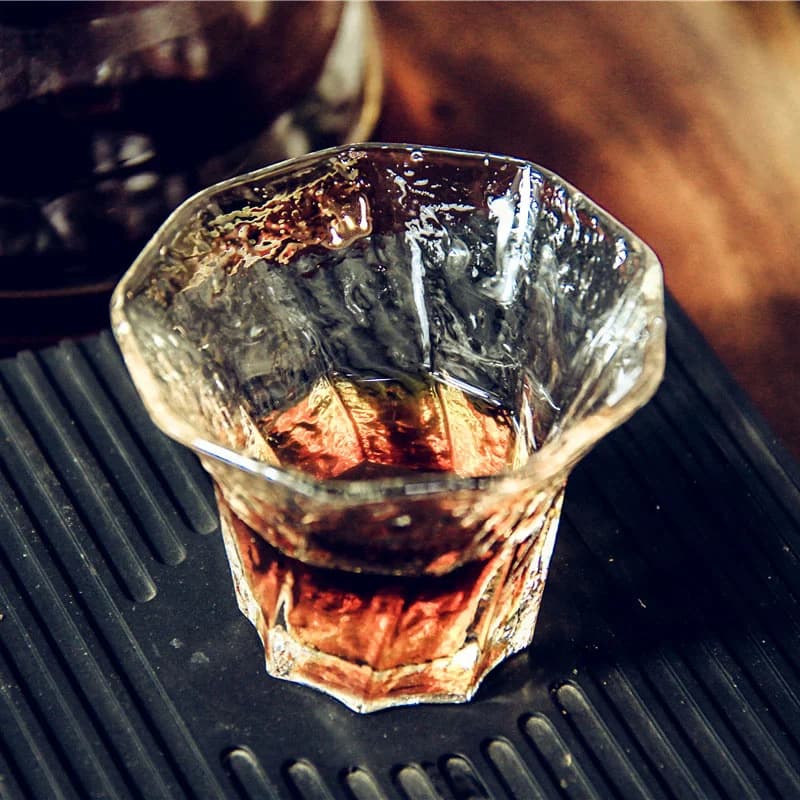 Small Capacity 60ml Glass Cup Octagonal Espresso Coffee Cup Heat Resistant Clear Tumbler for Coffee Tea Whiskey Home Bar Drinkwa
