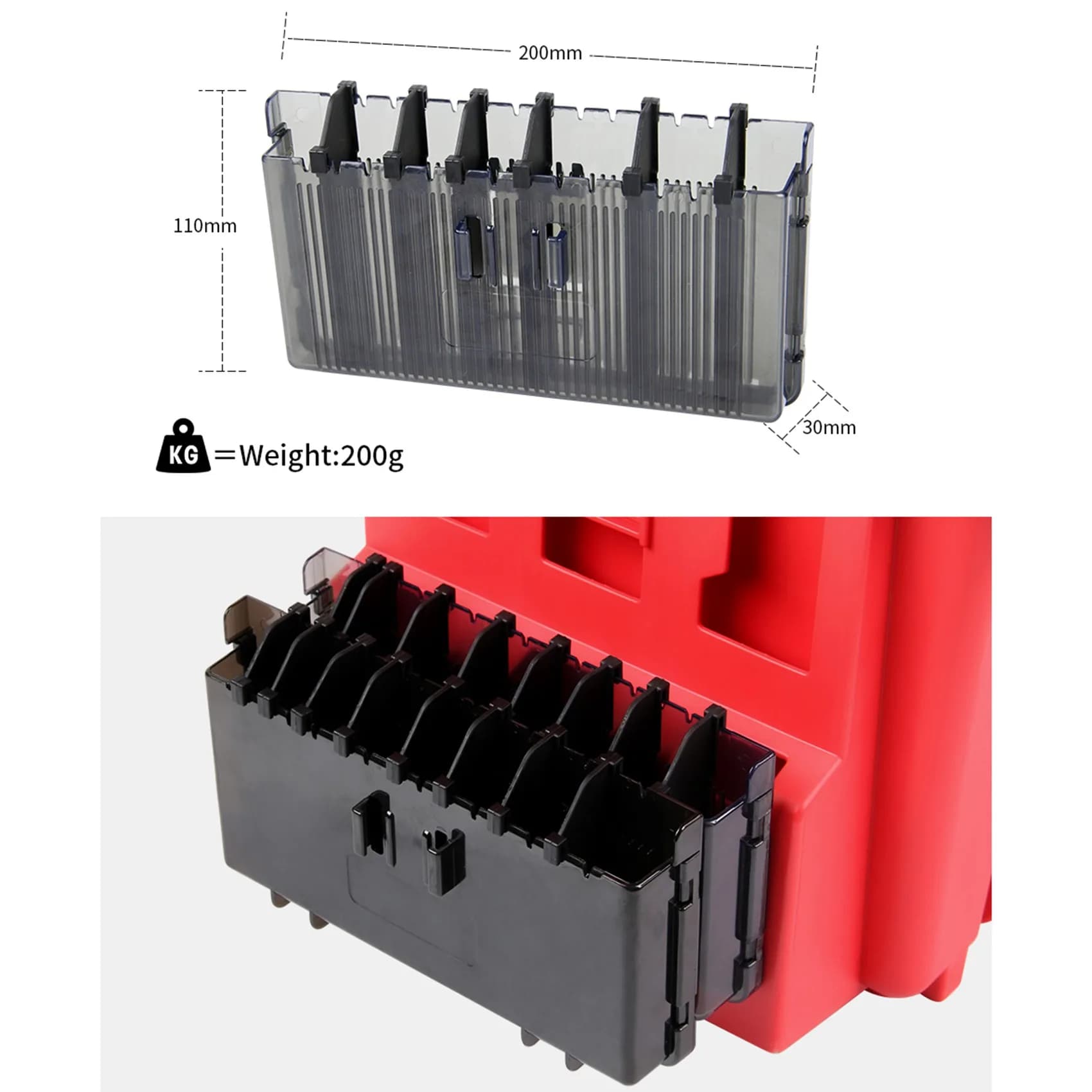 AEF5 - Scatola in plastica per esche artificiali e attrezzatura da pesca, custodia per accessori MEIHO BM 9000 7000 5000 VS 7070N