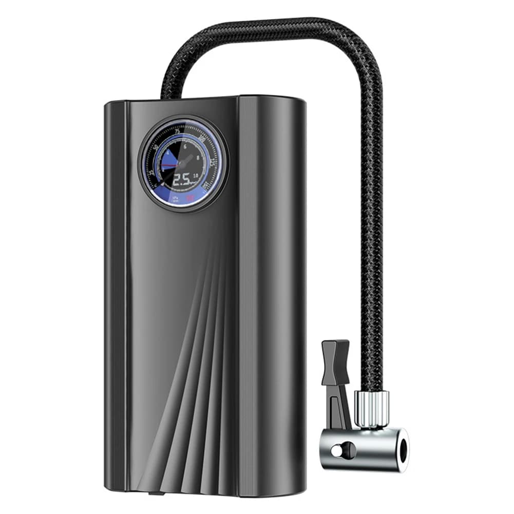 Pompa Elettrica 12V Multiuso Senza Fili, Ricaricabile USB-C, per Pneumatici di Moto, Auto e Bici
