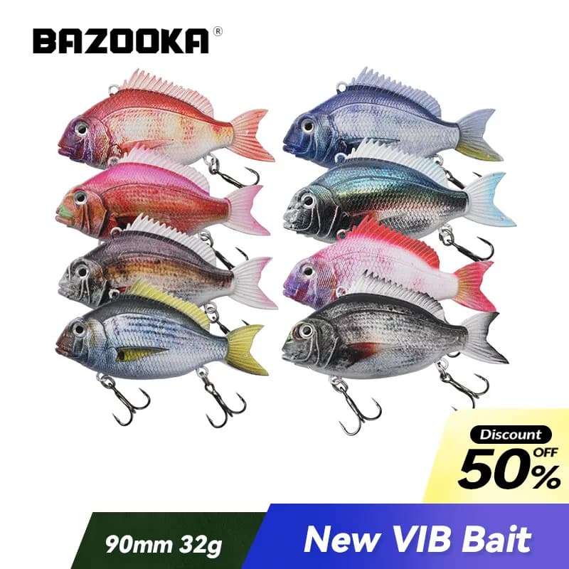 12.5g/25g/32g Bazooka Richiamo di Pesca Swimbait Carpa Luccio Esche Lento Jig VIB Duro Jigging Affondamento Veloce Traina Inverno Piombo Spigola