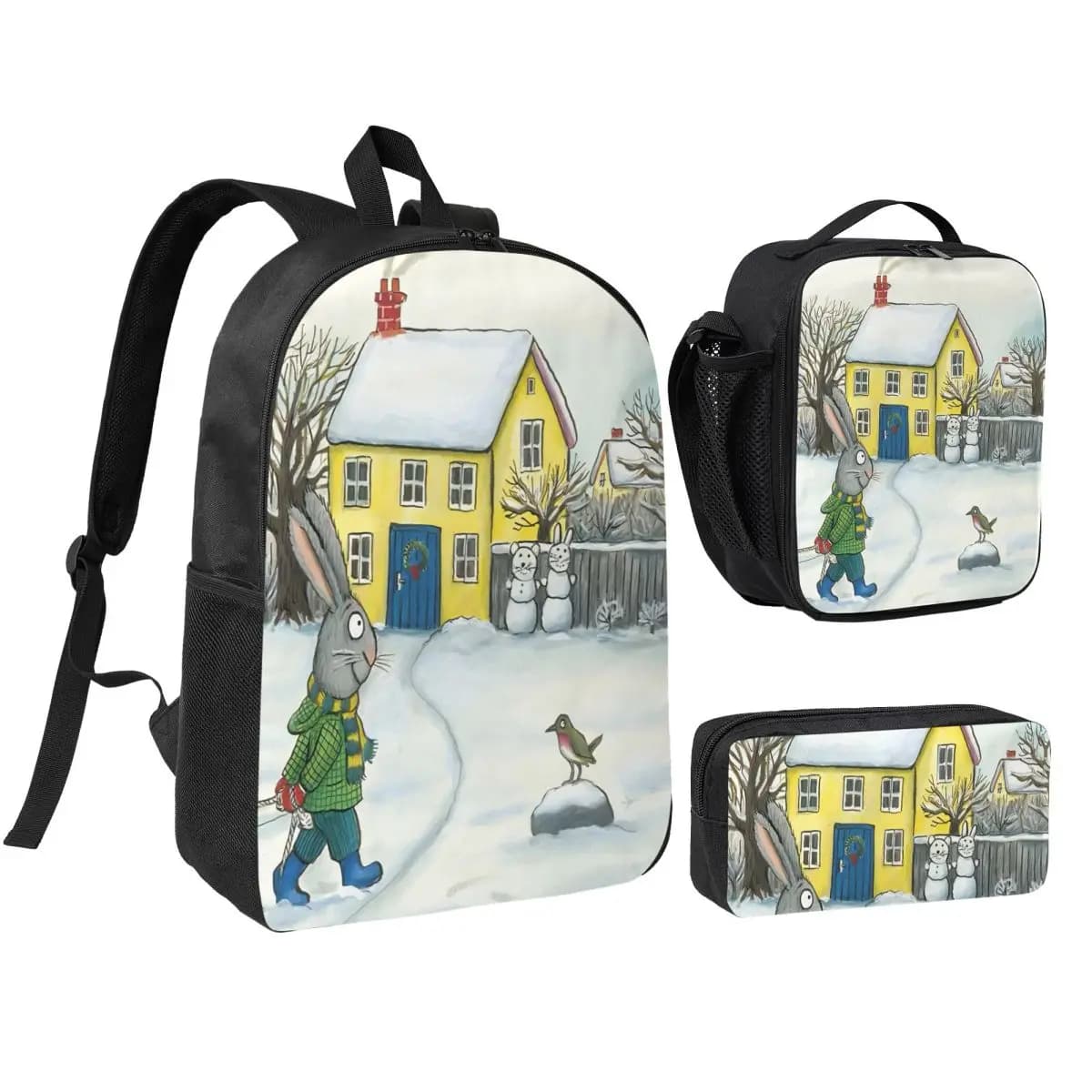 3Pcs Pips Posys School bags Set for Girls Boys Pencil Boxes Backpack Sets with Lunch Box For School Students Daypack