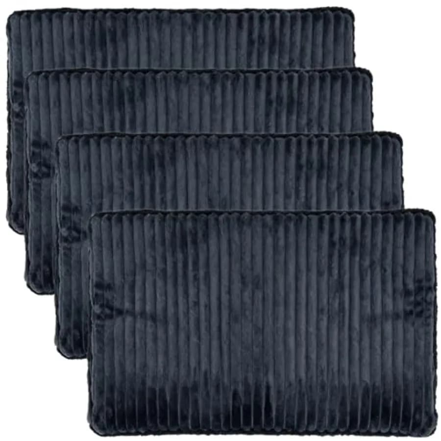 Tappetino Autoriscaldante per Gatti, Confezione da 4, 30x20 Pollici, Coperta Termica Autoriscaldante per Gatti e Cani da Interno, Grigio a Righe