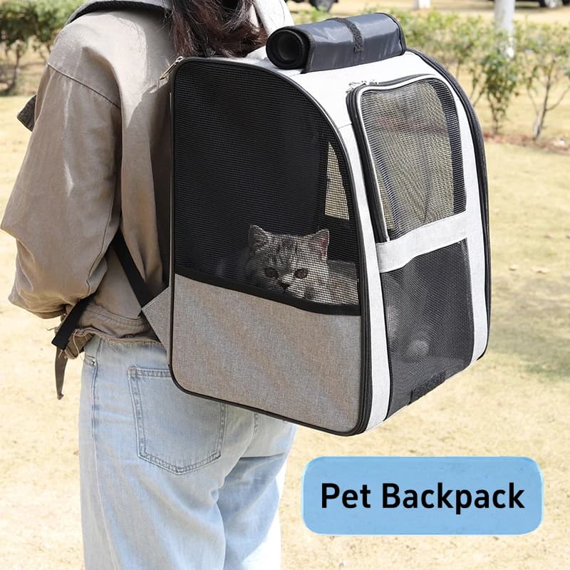 Zaino leggero per gatti con rete traspirante - Zaino da viaggio portatile per gatti, cani e piccoli animali domestici