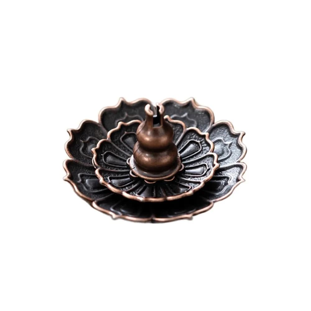 Lotus Design Incense Burner 6 Holes 2/3 Layer Lotus Aromatherapy Stand Detachable Ash Catcher Vintage Incense Stick Holder