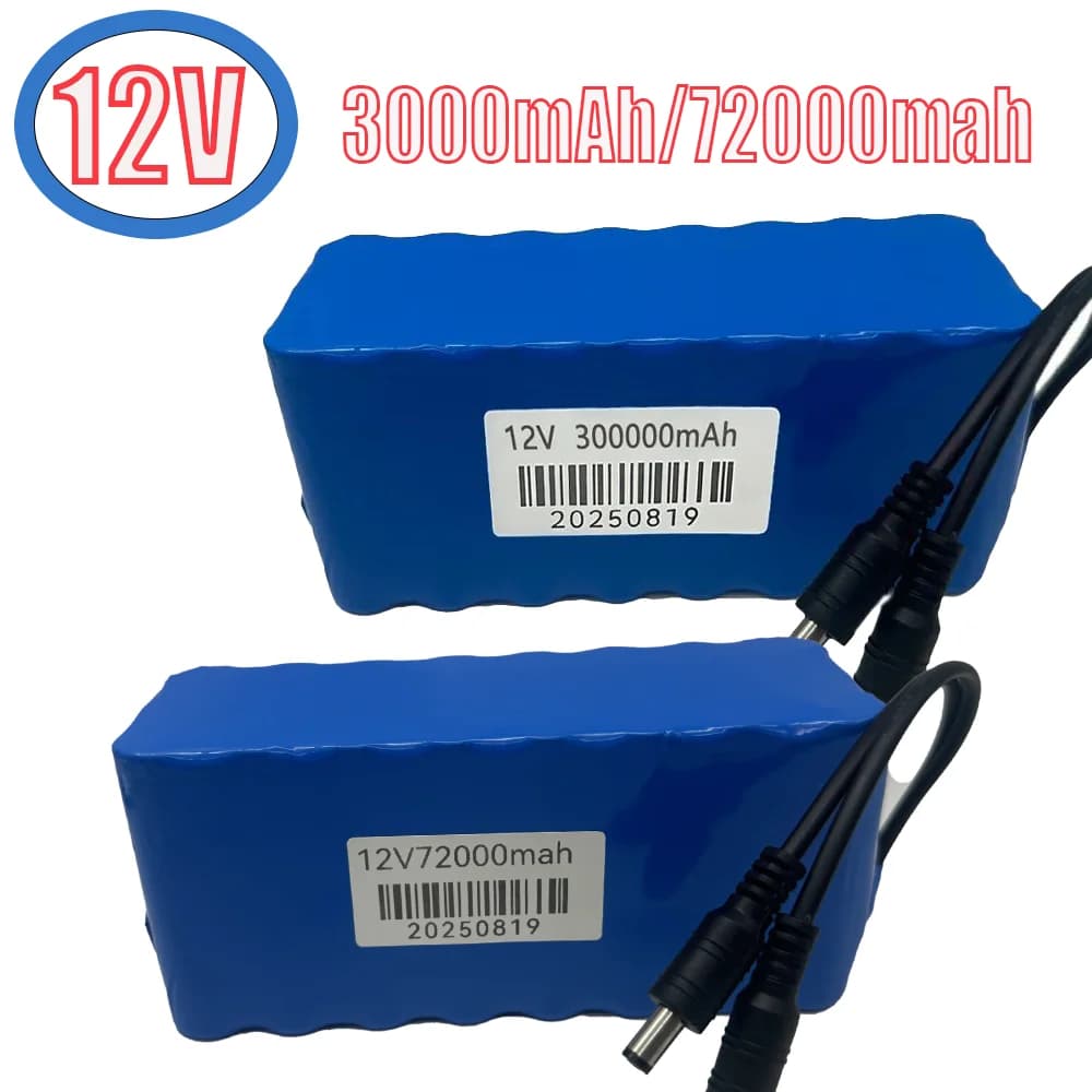 12V 18650 30Ah/72Ah 2025 Nuova batteria al litio ricaricabile per solare, fishfinder, ruote elettriche, illuminazione, applicazioni fuori rete