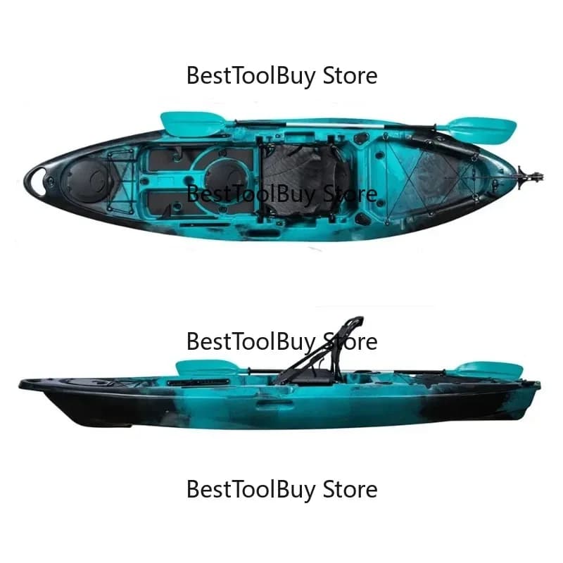 Kayak da Pesca Sit-on-Top di Primo Livello con Accessori, Canoa Singola per 1 Persona, Sport Acquatici