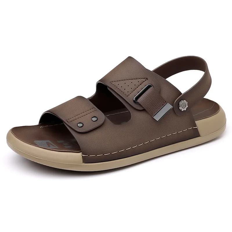 Scarpe da Spiaggia Antiscivolo e Resistenti all'Usura per Uomo, Nuovi Sandali in Pelle Stile Romano, Ciabatte Casual alla Moda