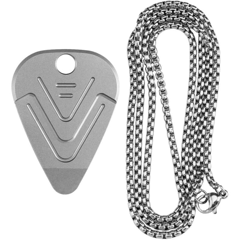 SYDS Portable Guitar Pick Nylon Anti-Slip Metal Plectrum Titanium Pry Tool Necklace Musical Instrument Accessories Pocket Carry