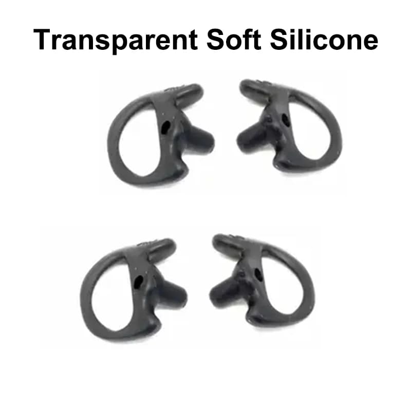 Stampo per orecchio radio bidirezionale in morbido silicone per auricolari walkie-talkie audio con tubo a bobina acustica