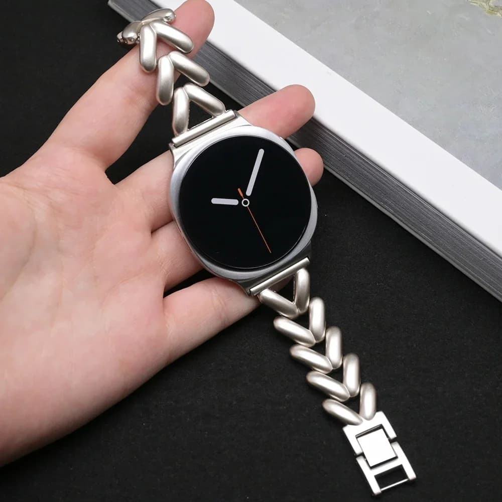 Cinturino per orologio di lusso per Samsung Galaxy Watch 8 40mm 44mm Bracciale da donna in acciaio inossidabile per cintura Samsung Galaxy Watch Classic 46mm