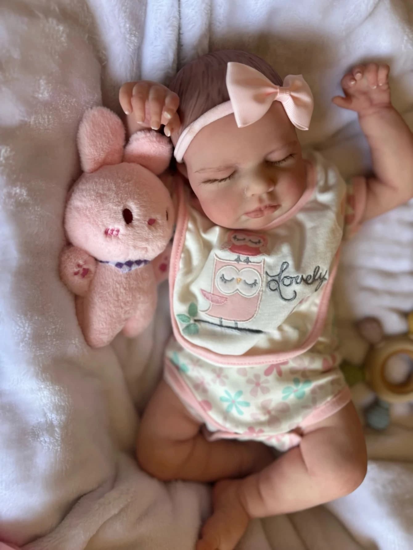Peluche da 18 pollici può aprire la bocca Ragazza Loulou, bambola rinata interamente in silicone, capelli realistici dipinti a mano per neonati, regali di compleanno