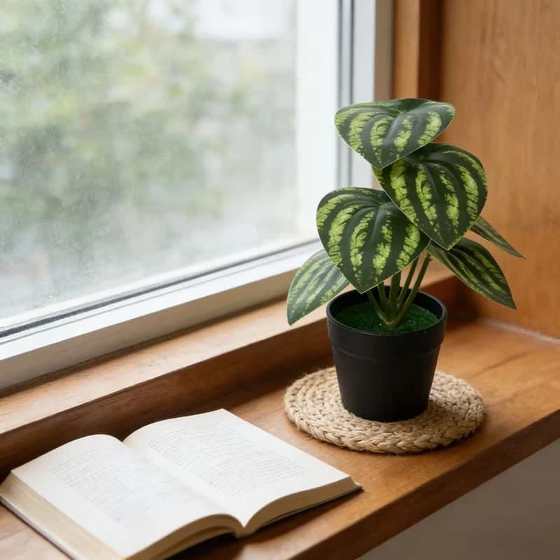Piante verdi 3D in vaso, simulazione di piante da ufficio, bonsai da scrivania, micro paesaggio da cortile, decorazione floreale artificiale
