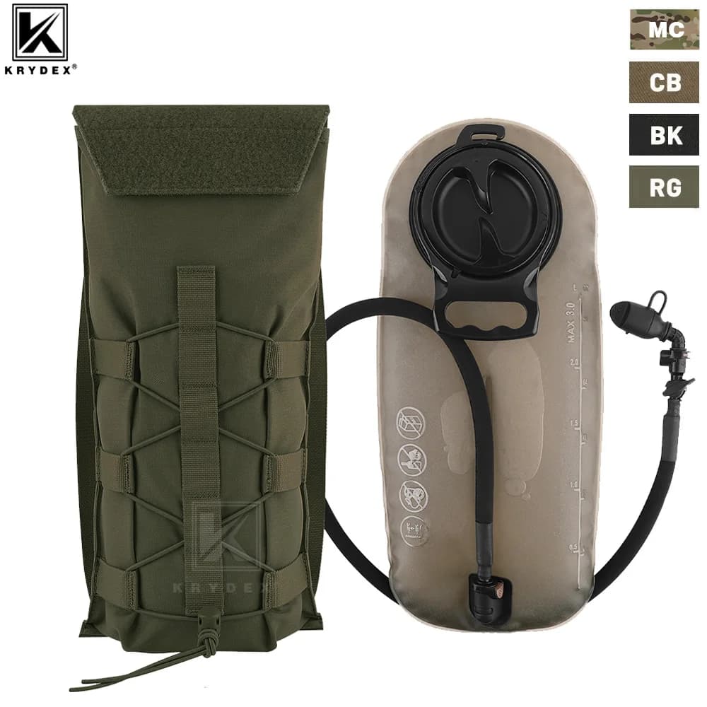 KRYDEX 500D Tactical 1.5L 3L modular water bag 100 50 Oz moisturizing support MOLLE Pack Bag Pouch hunting Outdoor Gear