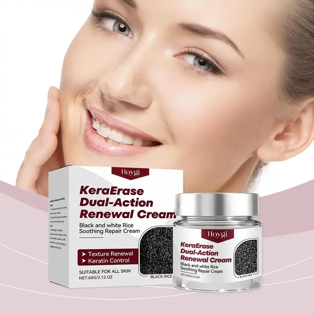 OUHAO Crema Lenitiva e Riparatrice al Riso Bianco e Nero 60g Delicata Idratante Nutriente per Viso e Corpo Riparazione Pelle Liscia Cura della Pelle