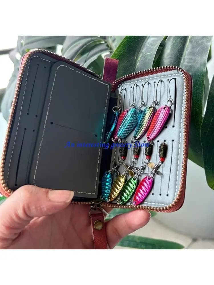 652D Small Spoon Baits Wallet Portable Fly Fishing Sequins Baits Lures Fishhook Storage Bag Waterproofs Fishing Lures Bag