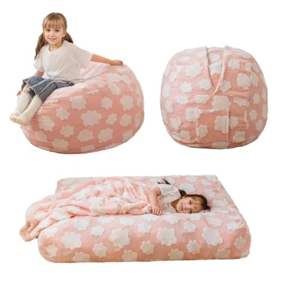 Poltrona Sacco Trasformabile in Letto, Design Fresh Cloud, Divano Imbottito da Terra