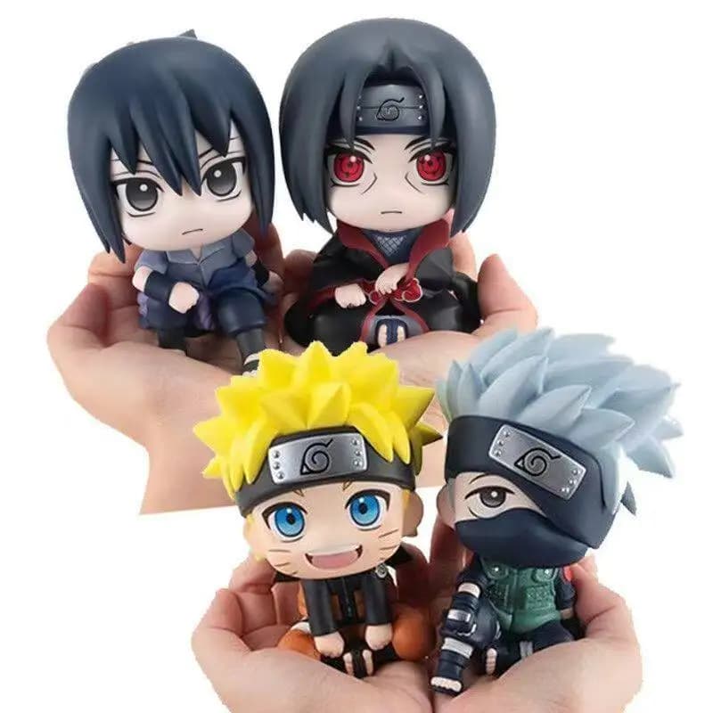 Action Figure Naruto Chibi: Modellini di Uchiha Sasuke, Uchiha Itachi, Hatake Kakashi, Decorazione per Auto, Regalo di Compleanno per Appassionati di Anime