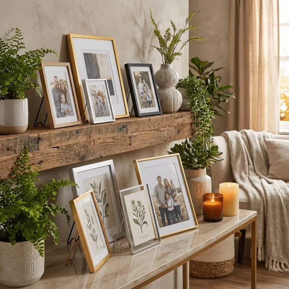 Stainless Steel Picture Frame Bracket Adjustable Strong Load-bearing Photo Frame Stand Self-Adhesive Storage Bracket