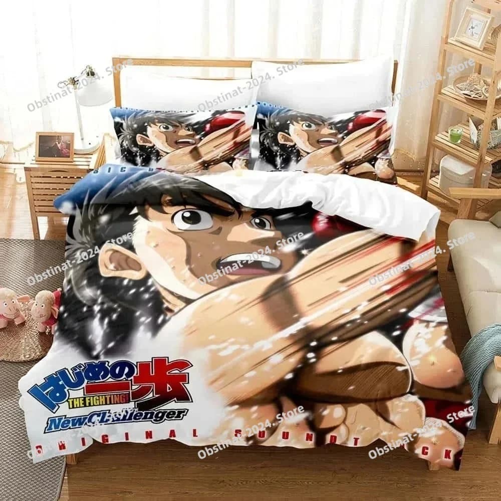 Set di biancheria da letto con stampa 3D di anime Hajime No Ippo, disponibile nelle misure singolo, twin, full, queen e king size, per adulti e bambini, set copripiumino per camera da letto.