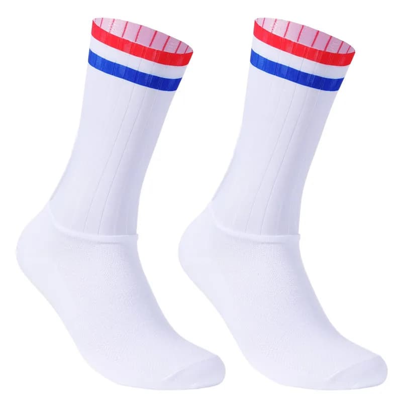Silicone 2024 Slip New Anti Summer Aero Socks Whiteline Cycling Socks Men Bicycle Sport Running Bike Socks Calcetines