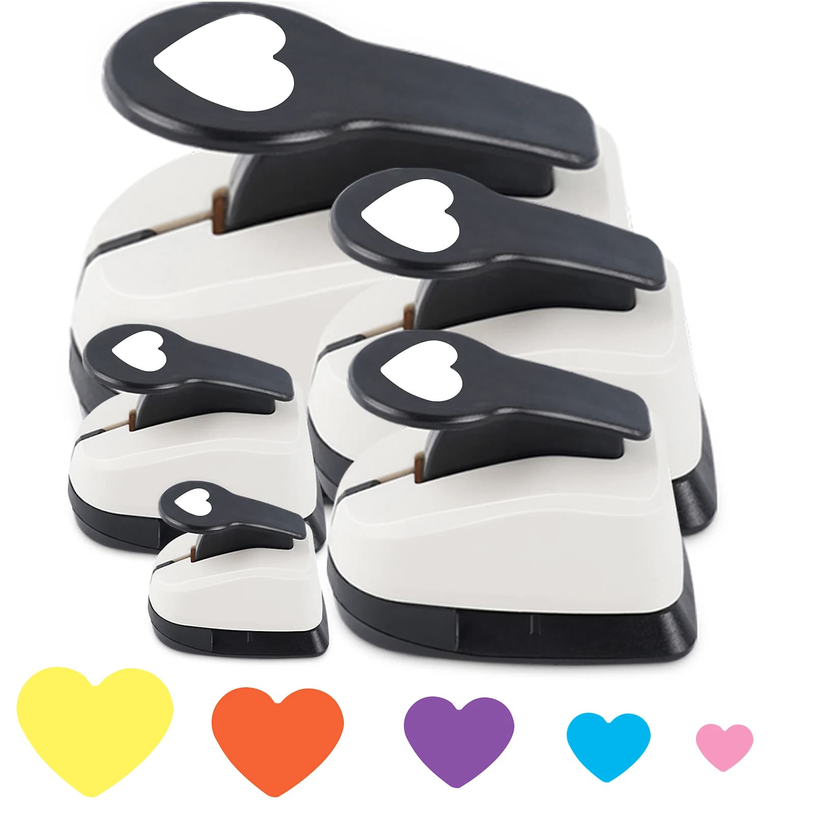 5pcs Paper cutter for crafts Hole Punchers Tool Set 1 1.5 2 in 9 16 25 38 50mm Heart Paper Shapes for card making scrapbooking