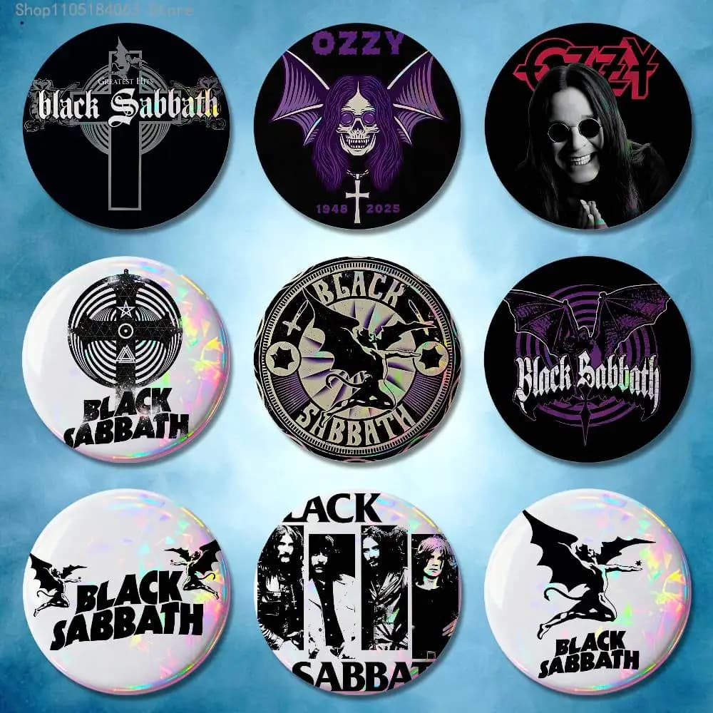 B-Nero S-Sabbath Ozzy Distintivi Bottone Rotondo Creativo Spilla Distintivo Borsa Decor Accessori Ventole Raccogliere Amici Regali