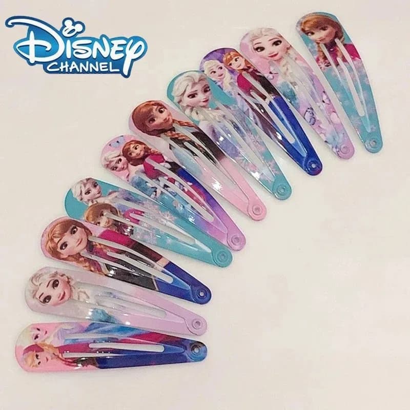 Random 5/10 pcs Frozen Elsa Baby Hair Clips Cute Disney Hair Accessories Digital Printed Hair Clips Minimalist Birthday Gifts