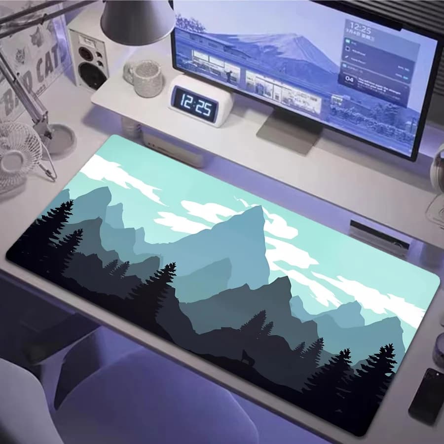 Tappetino per mouse da gioco Cloud Mountain con bordi rinforzati, tappetino per mouse grande ed esteso, tappetino per mouse XXL rosa anime per postazione desktop da gamer