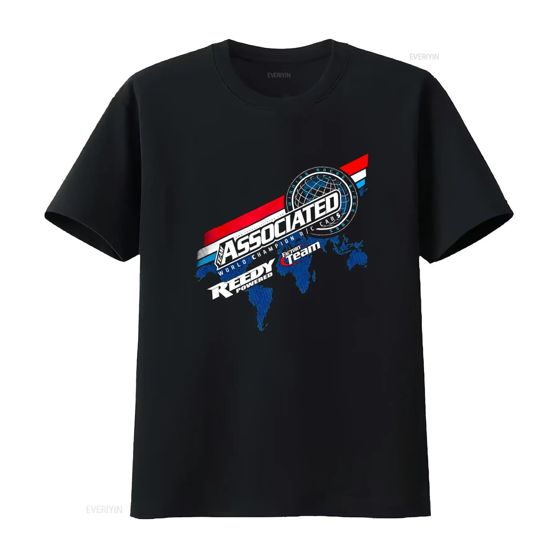 T-shirt Team Associated 2016 Worlds con stampa vintage effetto lavato per l'uso quotidiano, grafica uomo, abbigliamento comodo di design