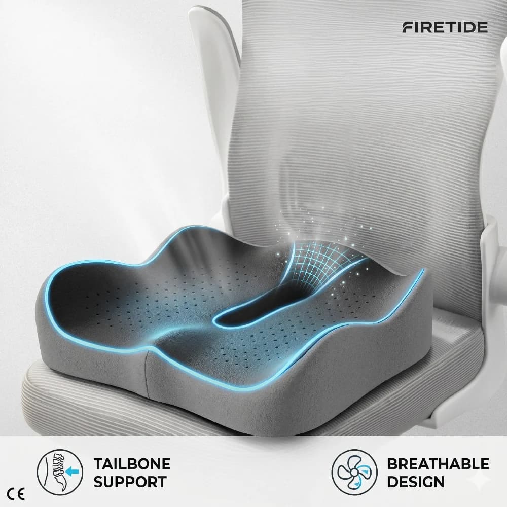 Cuscino Ergonomico in Memory Foam per Seduta, Supporto Ortopedico per Coccige e Sciatica, per Sedia da Ufficio e Guida, Allevia il Dolore alla Schiena