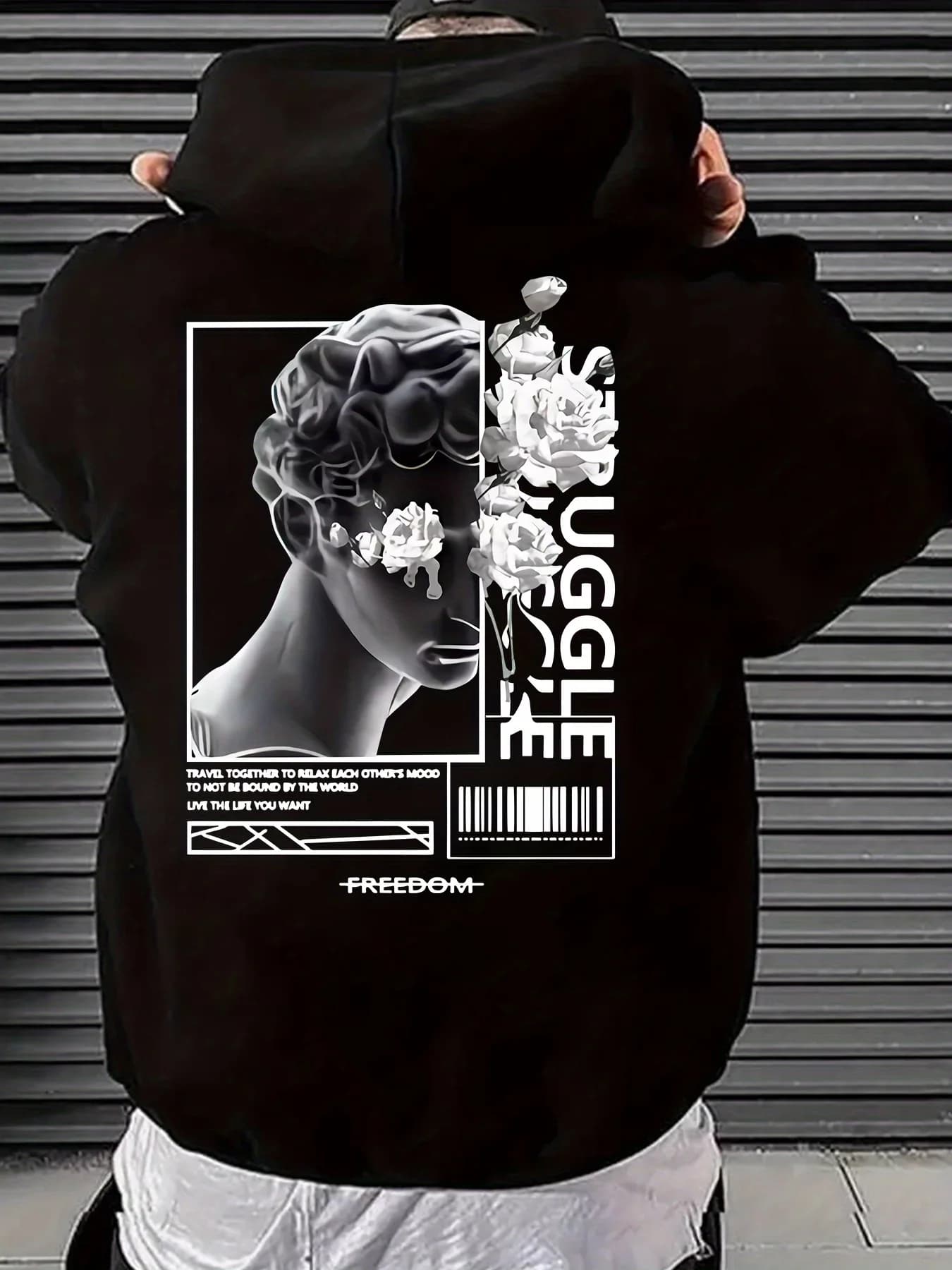 Men's clothing autumn winter Hoodie Sweatshirt Cotton David art pattern fashion Man Clothes Y2K Oversized long sleeves Pullover