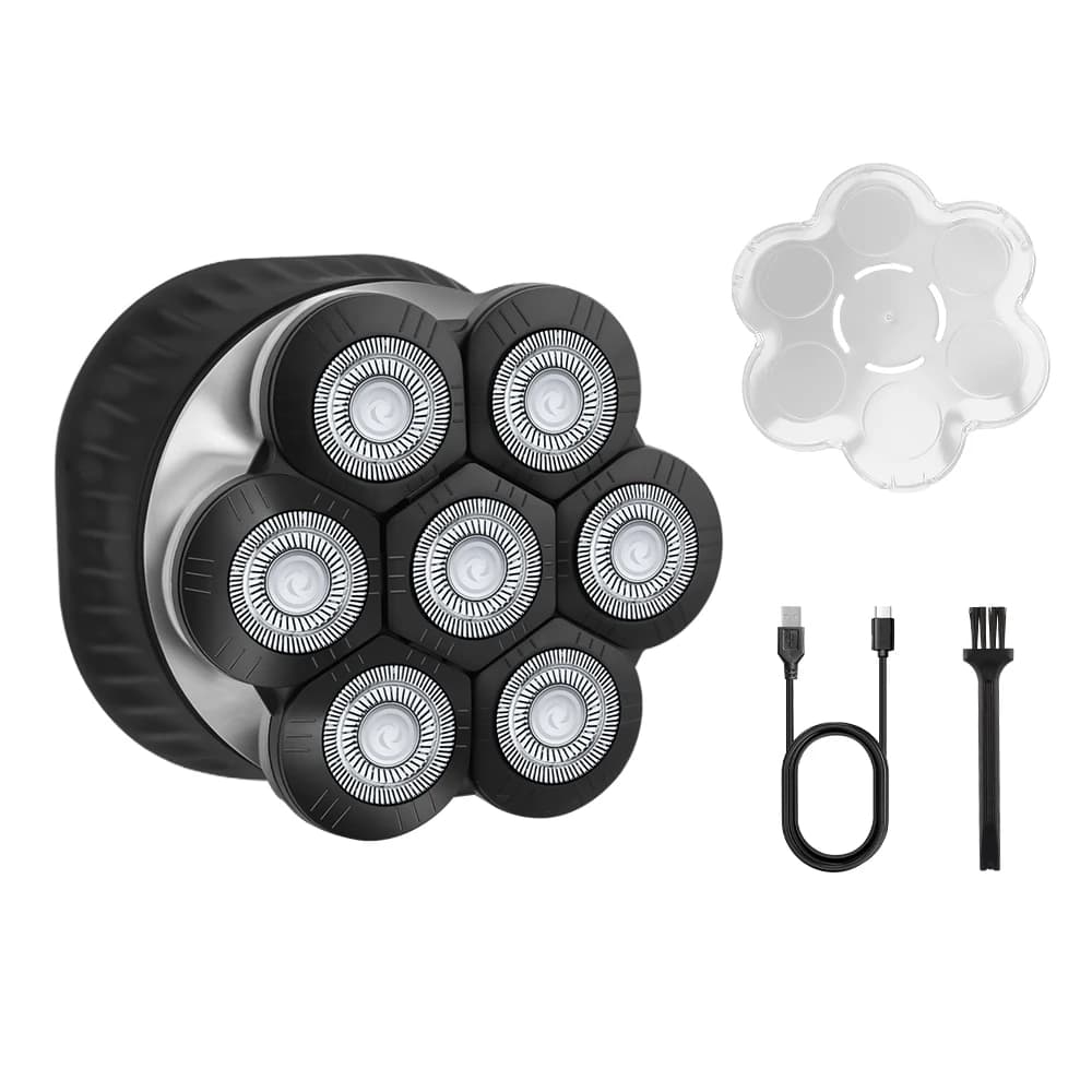 Rasoi Elettrici per Uomini Calvi, Rasoio Magnetico 7D, Regolabarba Ricaricabile USB con Display LED