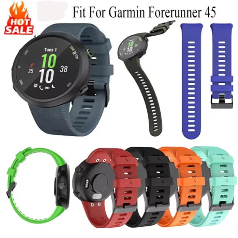 20 millimetri Molle Del Silicone del Cinturino Della Cinghia per Garmin Forerunner 45 di Sport di Modo di Cinghia di Ricambio Astuto Della Vigilanza Del Braccialetto della fascia Wristband