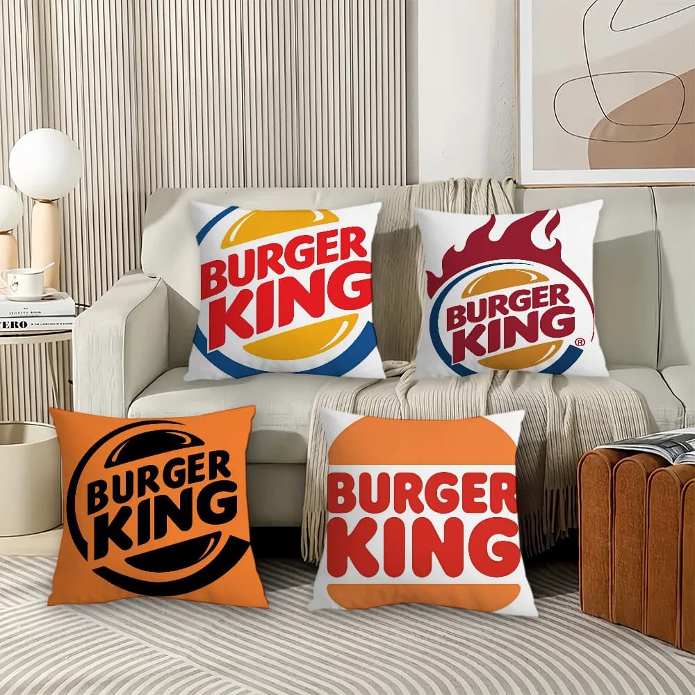Federa per cuscino con stampa di moda B-Burger K-King Cuscini per ufficio adatti per divano, auto, camera da letto, fodera per cuscino decorativa