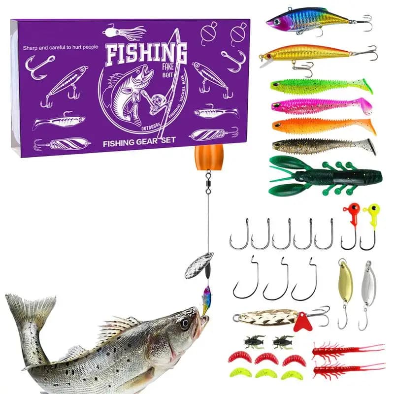 Fishing baits for bass Topwater Fishing baits for trout Christmas baits Set of fishing gear Christmas Advent Calendar bait