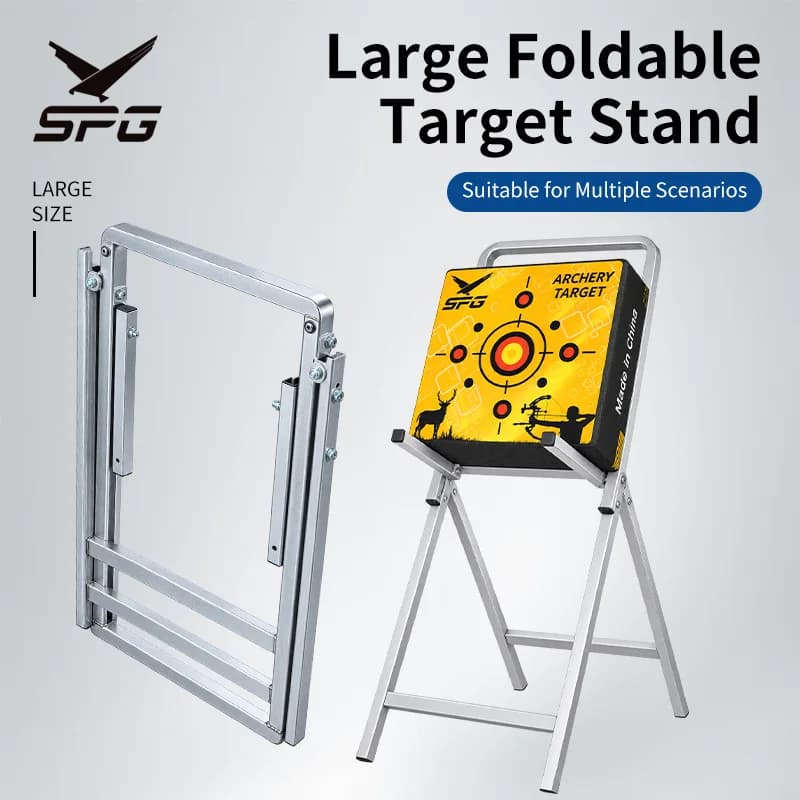 Archery Target Support Bracket 1.2mm Thick Square Steel Anti‑Tipping Target Holder for 50cm+ EVA Straw Target Outdoor