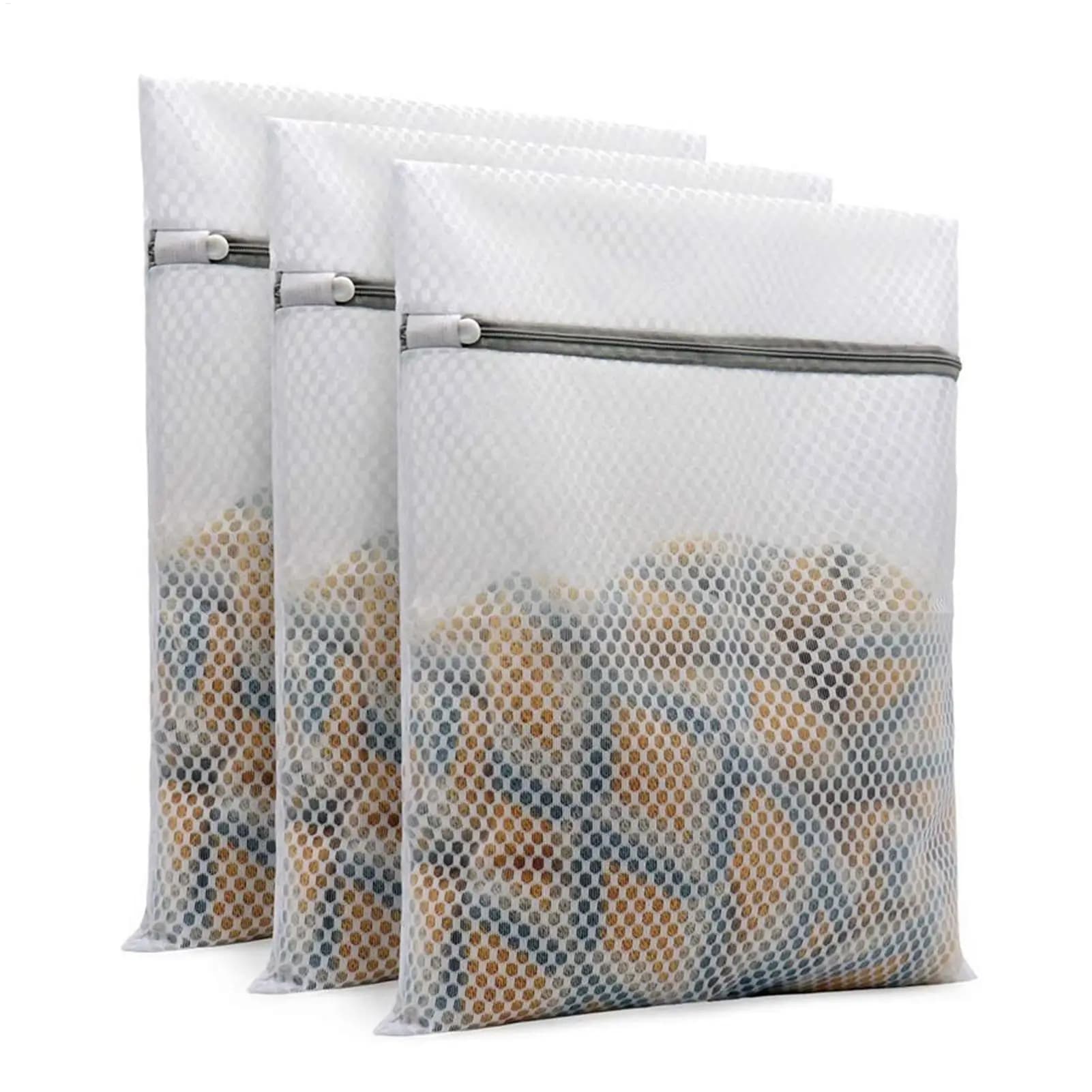 Set di 3 Sacchetti a Nido d'Ape per Lavaggio, 30x40 cm, Asciugatura Rapida, Leggeri, per Reggiseni e Biancheria Intima, Ideali per Casa e Dormitorio
