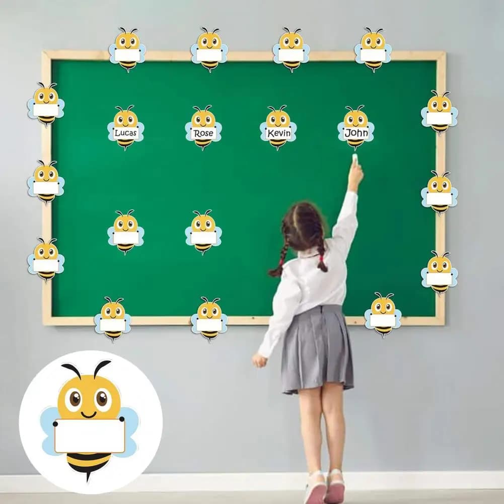 Bee cutters for handicrafts Bee paper cutters Bee decor set bee table cutters Labels name Students for cubes