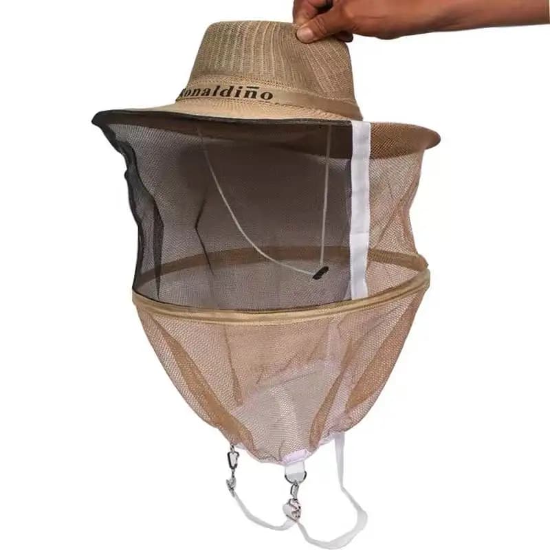 Apicoltore Anti Ape Cappello Alveare Apicoltura Cappello da cowboy Zanzara Ape Insetto Net Velo Testa Protezione per il viso Attrezzatura per apicoltore