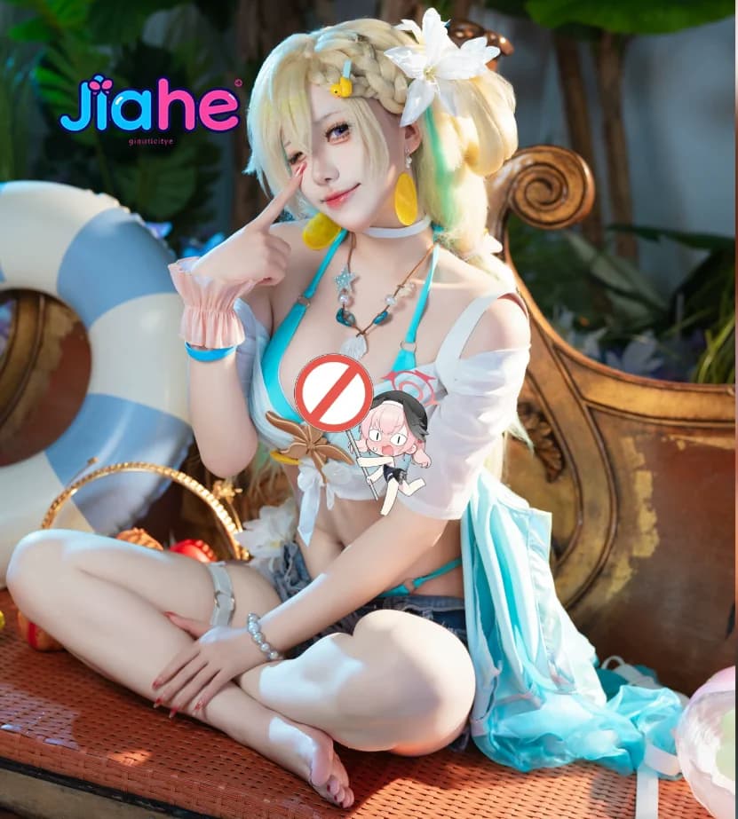 Lynae Wuthering Waves Cosplay Costume Summer Mint Candy Swimsuit Outfit Beach Outfit Halloween Party Game Stage Role play Women