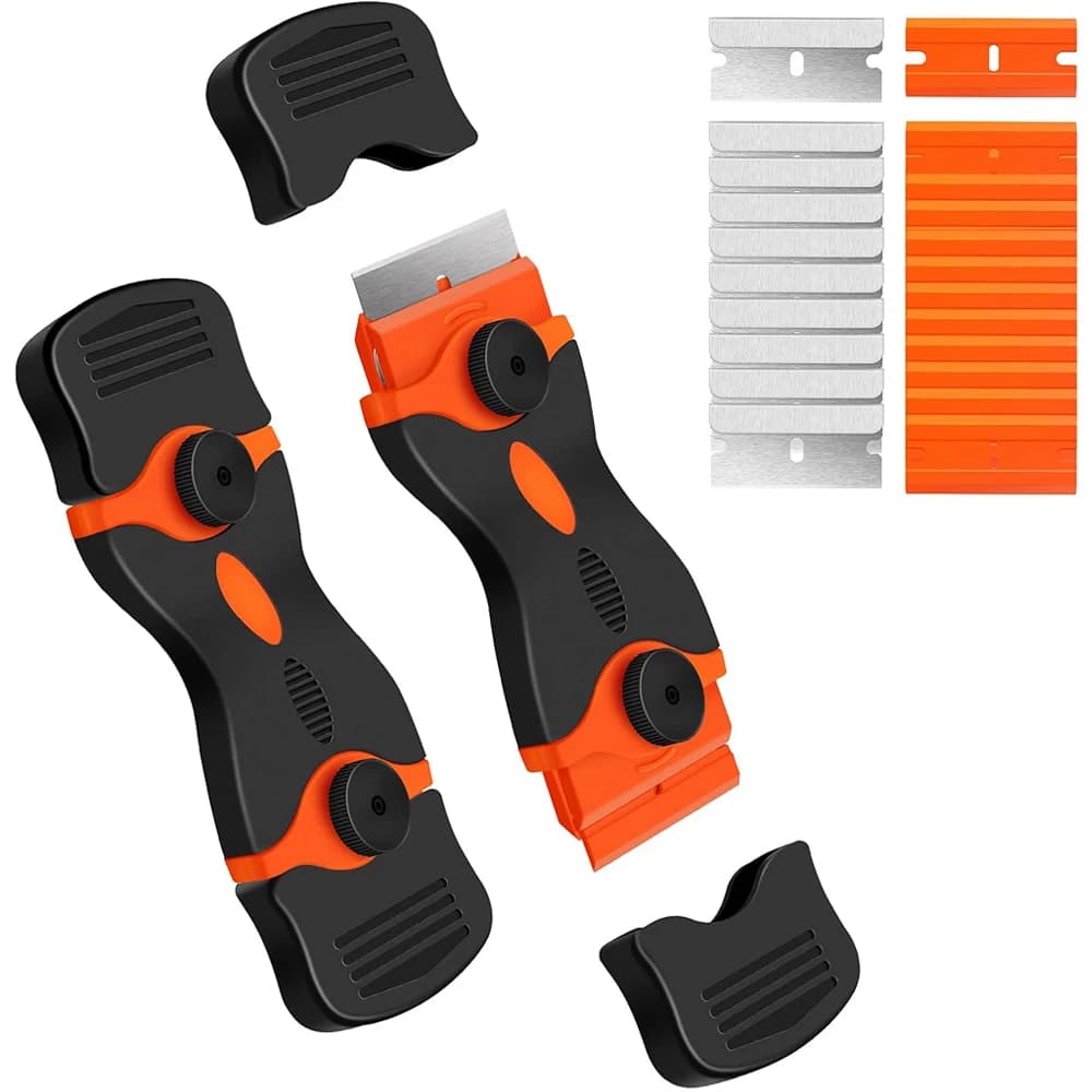 Plastic & Metal Razor Blade Scraper, Window Glass Cleaner, Vinyl Film & Adhesive Remover Tool for Car Home Clean Scraper tool